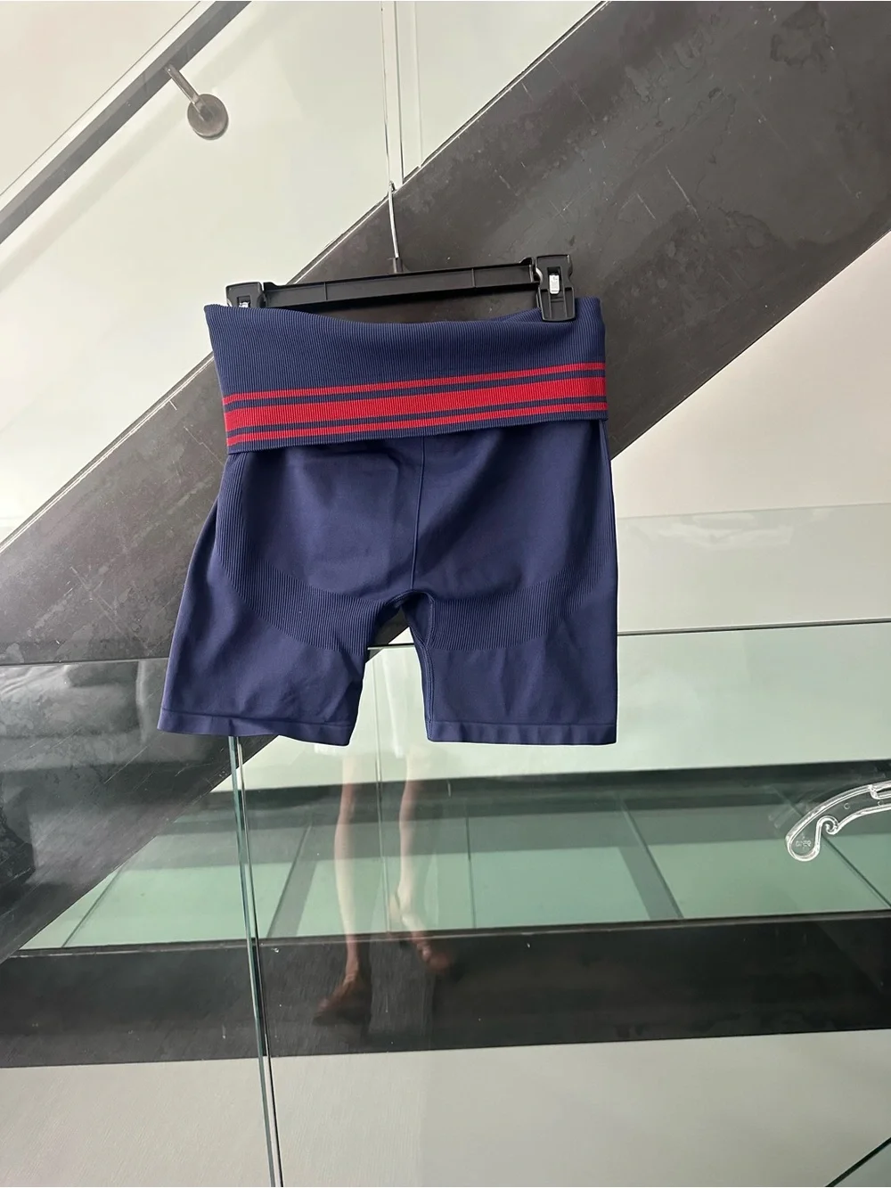 Victoria's Secret Navy Bike Shorts with Red Waist Stripe